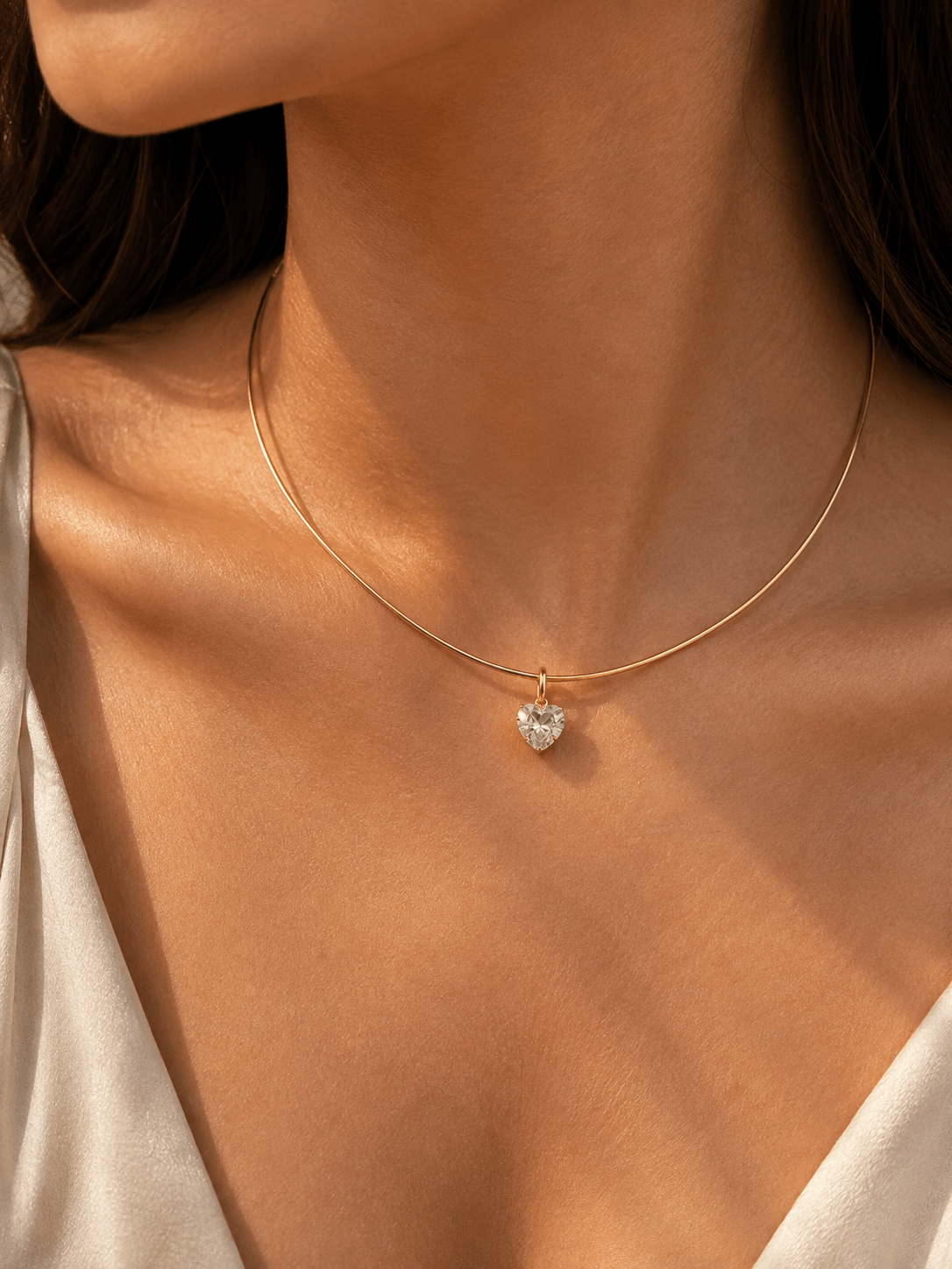 Golden Heart Collar Necklace