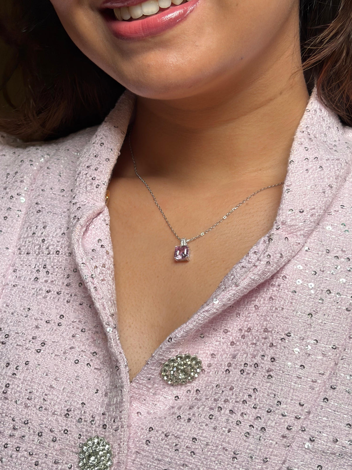 Blush Sqaure Pendant